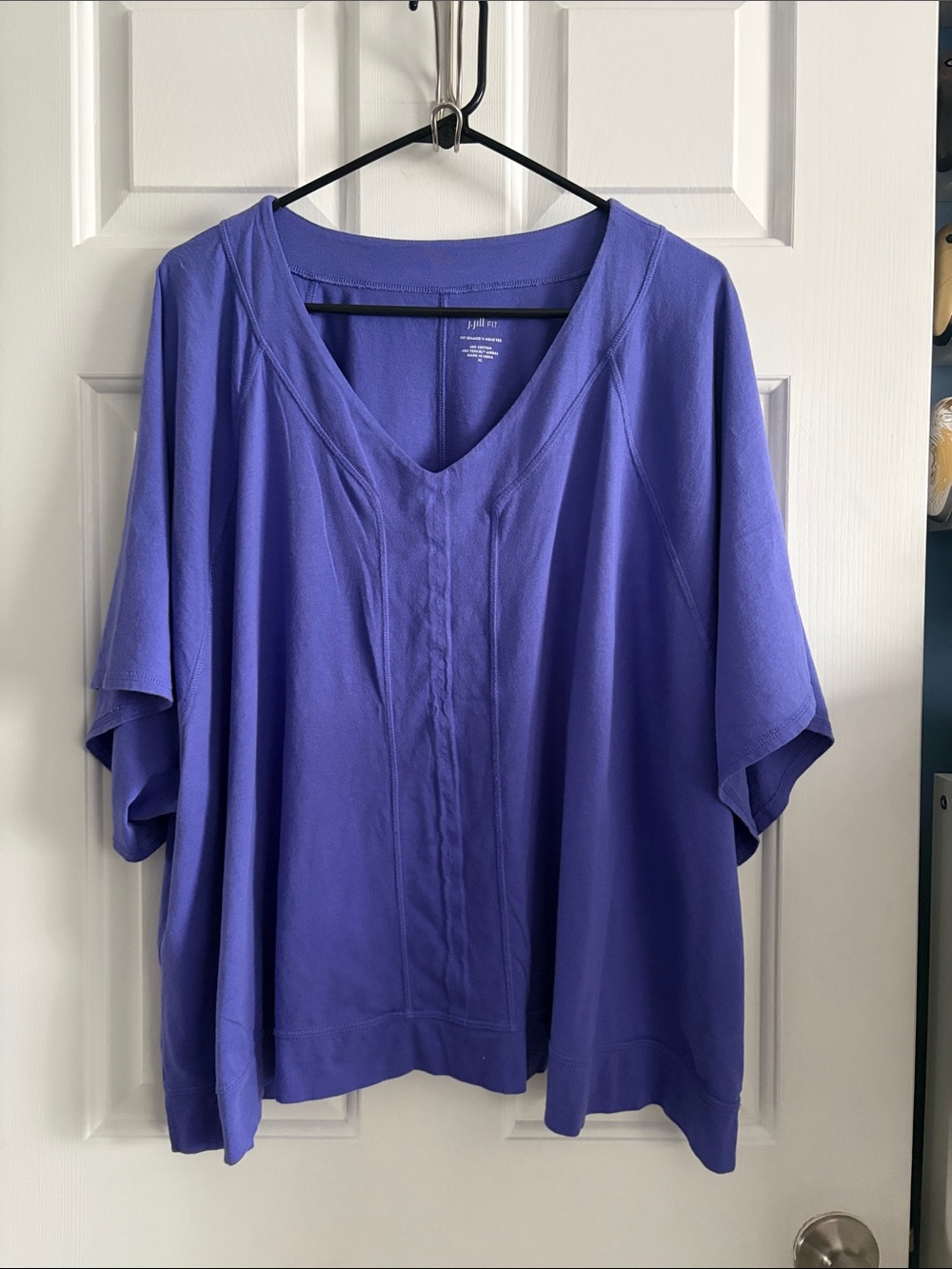 J. Jill Fit Seamed V-Neck Athleisure Casual Tee Size XL